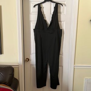 Black V- Cut Jumpsuit